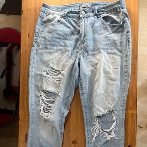 High Waisted Distressed Jeans